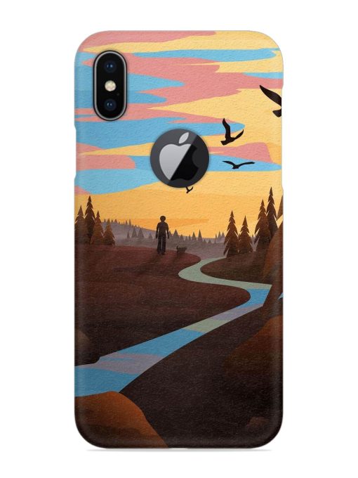 Natural Landscape Art Snap Case for Apple Iphone X (Logo Cut)