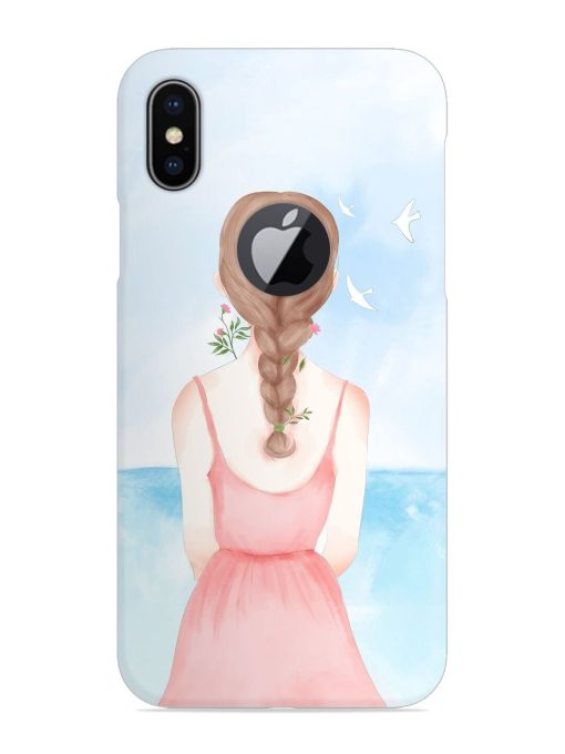 Watercolor Girl Vector Snap Case for Apple Iphone X (Logo Cut) Zapvi