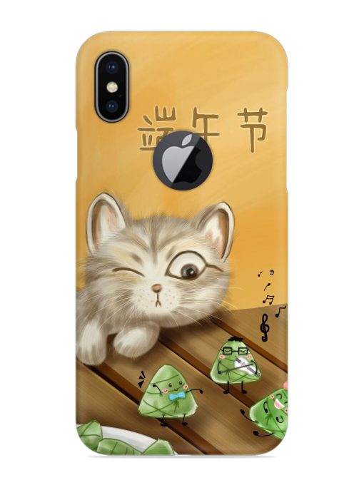 Cat Scorpion Dancing Snap Case for Apple Iphone X (Logo Cut) Zapvi