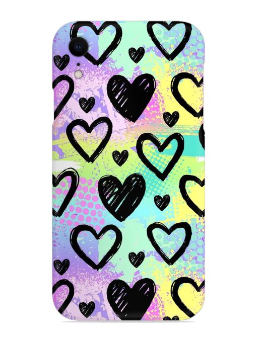 Bright Pattern Hearts Snap Case for Apple Iphone Xr