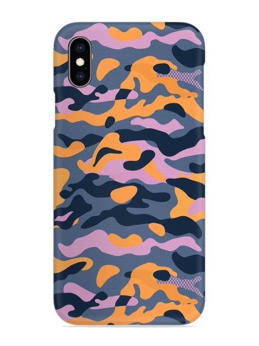 Camouflage Army Military English Orange Art Snap Case for Apple Iphone Xs Zapvi