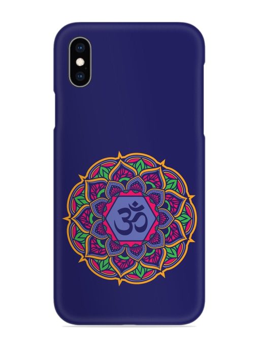 Om Mandala Art Blue Snap Case for Apple Iphone Xs