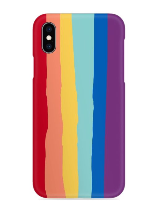 Rainbow Genuine Liquid Snap Case for Apple Iphone Xs