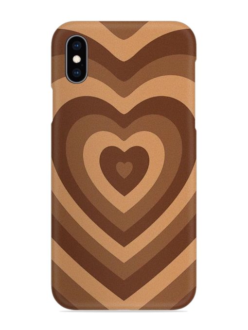 Brown Heart Snap Case for Apple Iphone Xs Zapvi