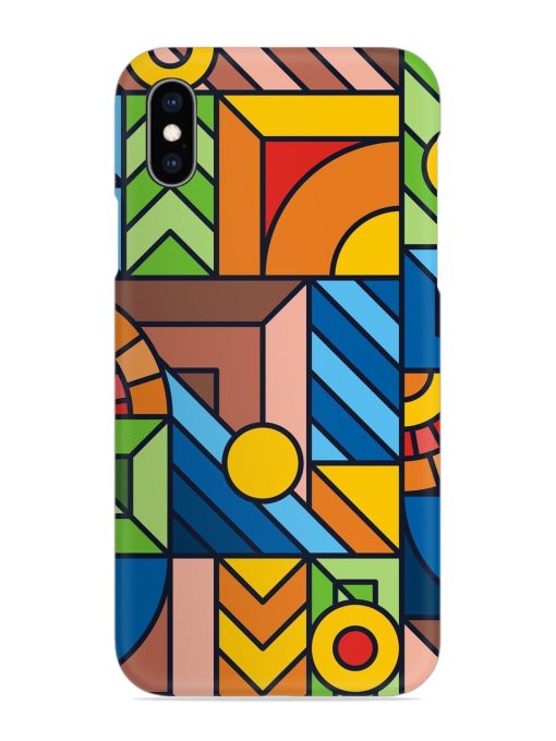 Colorful Geometric Snap Case for Apple Iphone Xs Zapvi