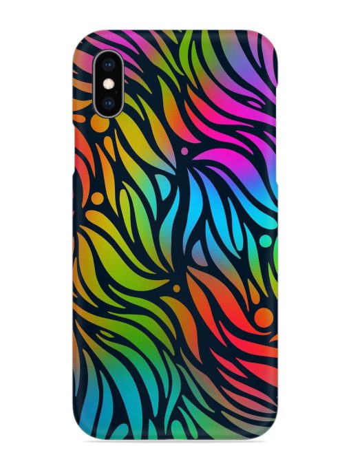 Abstract Leaf Design Snap Case for Apple Iphone Xs Zapvi