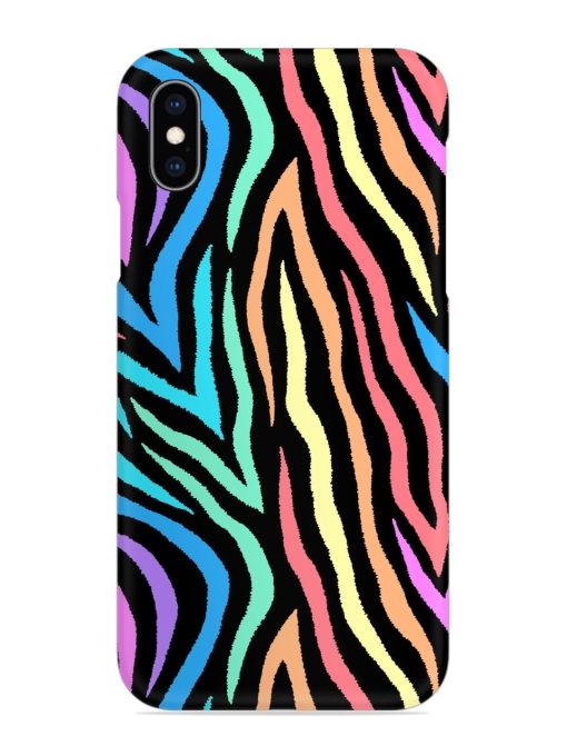 Colorful Abstract Zebra Snap Case for Apple Iphone Xs Zapvi