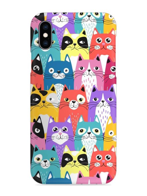 Funny Cartoon Cats Snap Case for Apple Iphone Xs Zapvi