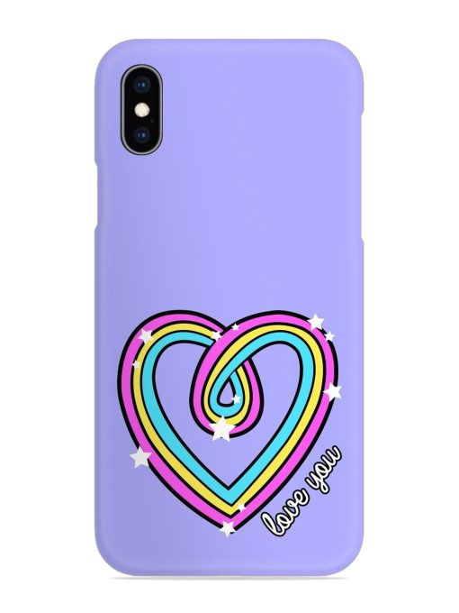 Colorful Rainbow Heart Snap Case for Apple Iphone Xs