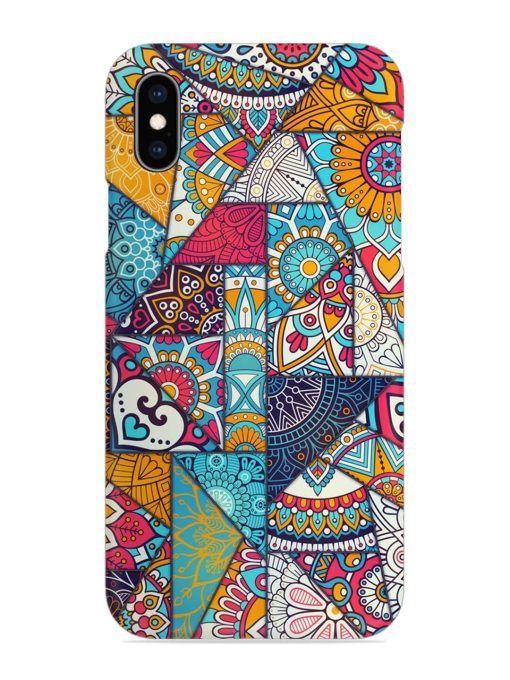 Patchwork Pattern Vintage Snap Case for Apple Iphone Xs