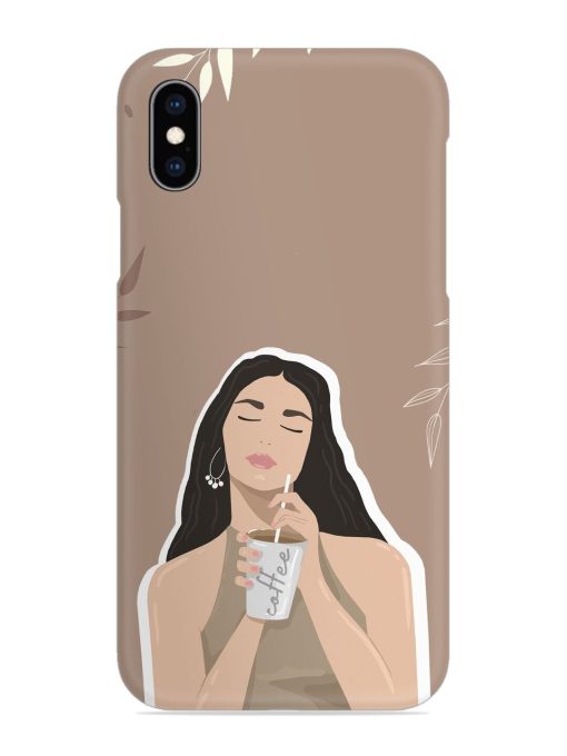 Girl With Coffee Snap Case for Apple Iphone Xs Zapvi