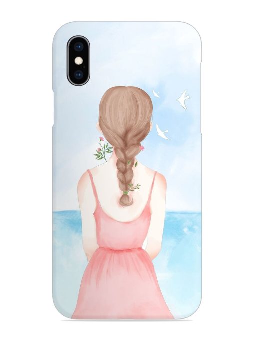 Watercolor Girl Vector Snap Case for Apple Iphone Xs Zapvi