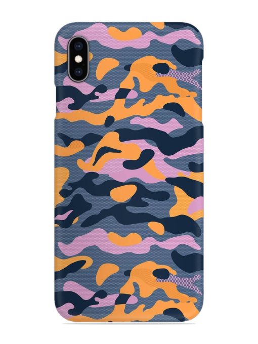 Camouflage Army Military English Orange Art Snap Case for Apple Iphone Xs Max