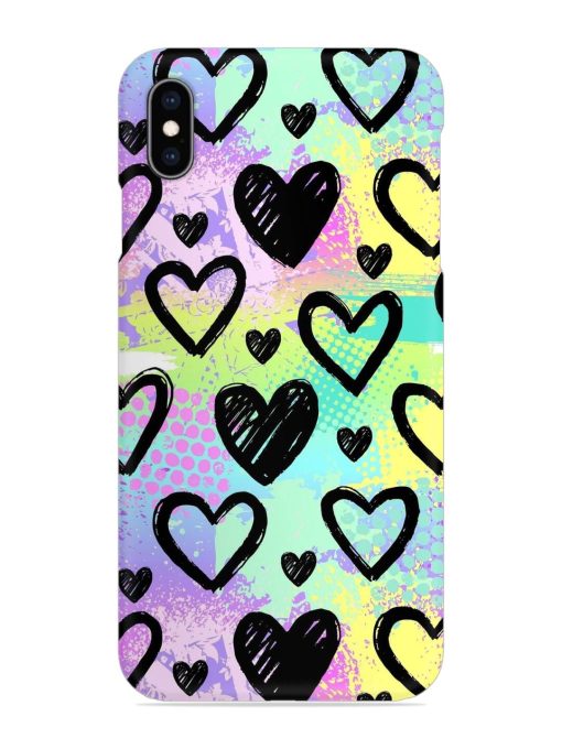 Bright Pattern Hearts Snap Case for Apple Iphone Xs Max Zapvi