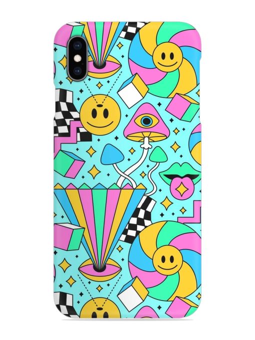 Trippy Rainbow 60S Snap Case for Apple Iphone Xs Max Zapvi