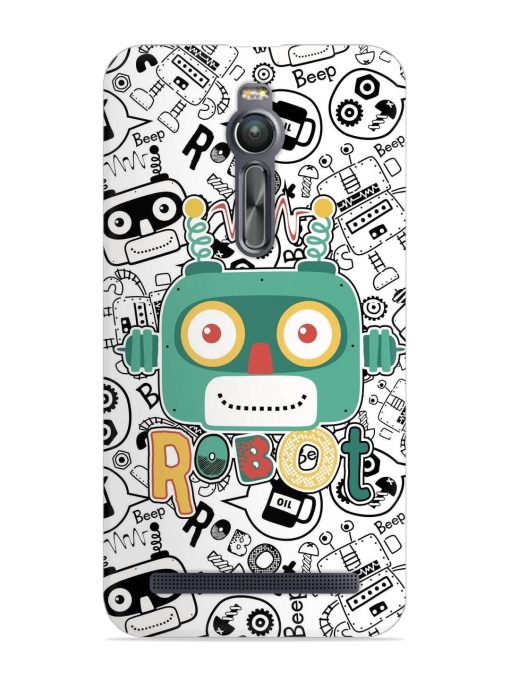 Robot Modern Seamless Pattern Snap Case for Asus Zenfone 2 Zapvi