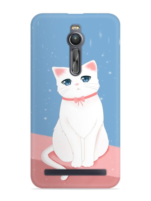 Cute White Cat Snap Case for Asus Zenfone 2 Zapvi