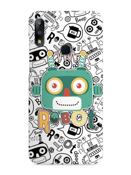 Robot Modern Seamless Pattern Snap Case for Asus Zenfone Max Pro M2 Zapvi