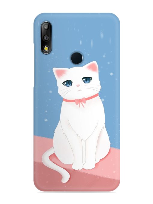 Cute White Cat Snap Case for Asus Zenfone Max Pro M2 Zapvi