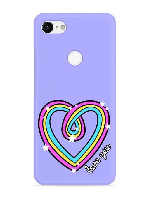 Colorful Rainbow Heart Snap Case for Google Pixel 3 Xl Zapvi