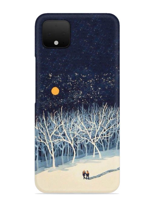 Full Moon Snowshoe Tour Snap Case for Google Pixel 4 Zapvi