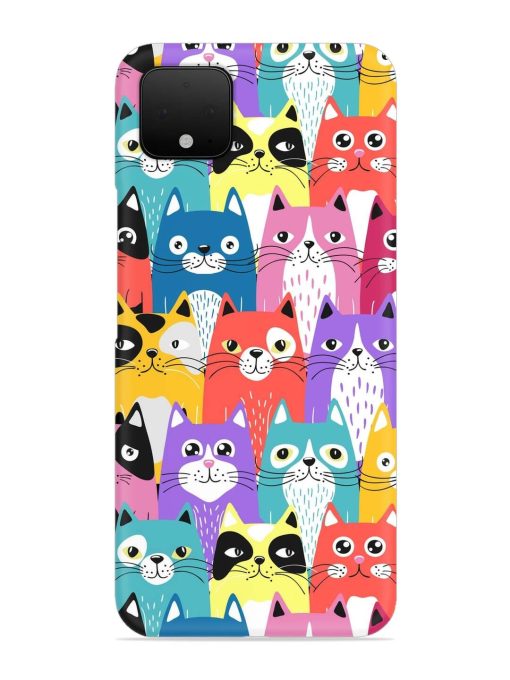 Funny Cartoon Cats Snap Case for Google Pixel 4