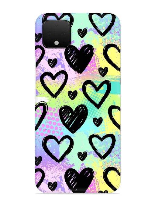 Bright Pattern Hearts Snap Case for Google Pixel 4