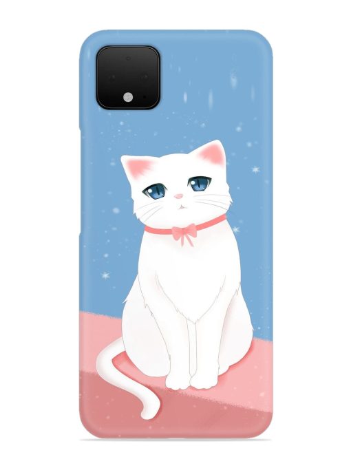 Cute White Cat Snap Case for Google Pixel 4