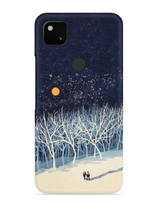 Full Moon Snowshoe Tour Snap Case for Google Pixel 4A Zapvi