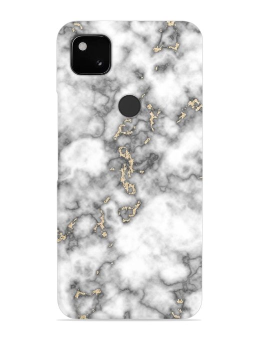 Gray And Gold Marble Snap Case for Google Pixel 4A Zapvi