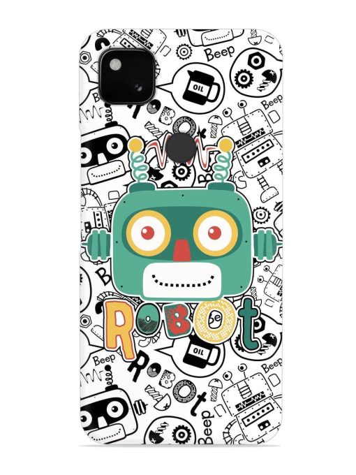 Robot Modern Seamless Pattern Snap Case for Google Pixel 4A Zapvi