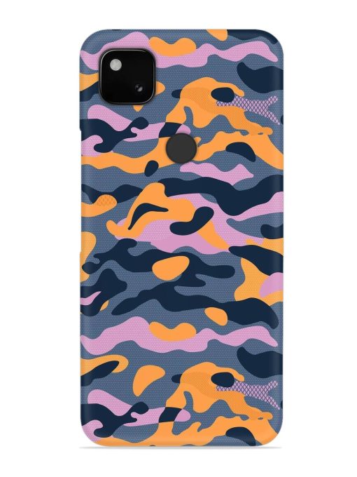 Camouflage Army Military English Orange Art Snap Case for Google Pixel 4A Zapvi