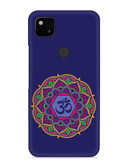 Om Mandala Art Blue Snap Case for Google Pixel 4A Zapvi