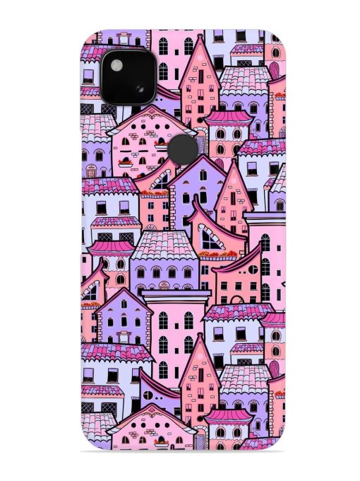 Seamless Pattern Houses Snap Case for Google Pixel 4A Zapvi