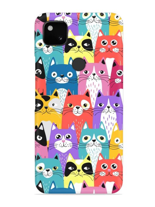 Funny Cartoon Cats Snap Case for Google Pixel 4A Zapvi