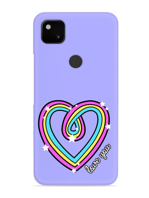 Colorful Rainbow Heart Snap Case for Google Pixel 4A Zapvi