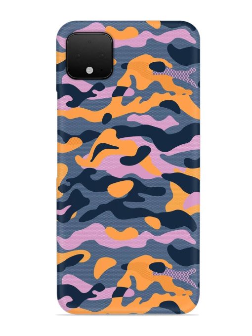 Camouflage Army Military English Orange Art Snap Case for Google Pixel 4 Xl Zapvi