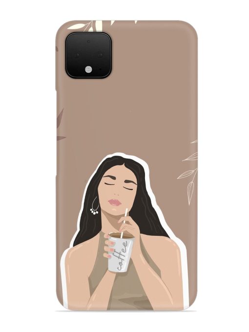 Girl With Coffee Snap Case for Google Pixel 4 Xl Zapvi