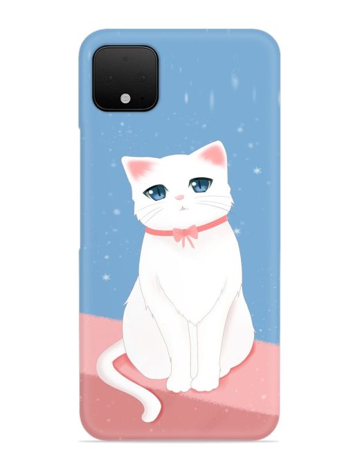 Cute White Cat Snap Case for Google Pixel 4 Xl