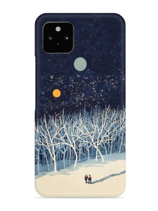 Full Moon Snowshoe Tour Snap Case for Google Pixel 5 Zapvi