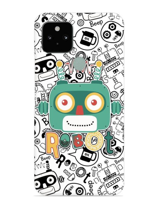 Robot Modern Seamless Pattern Snap Case for Google Pixel 5 Zapvi