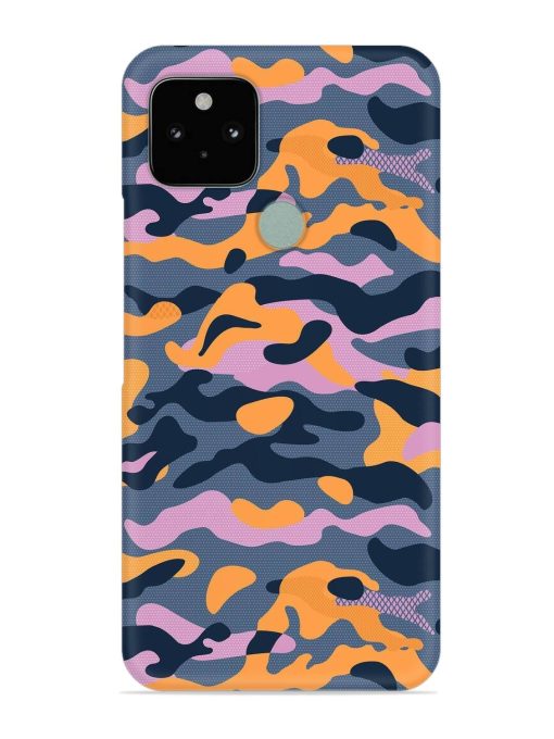 Camouflage Army Military English Orange Art Snap Case for Google Pixel 5 Zapvi