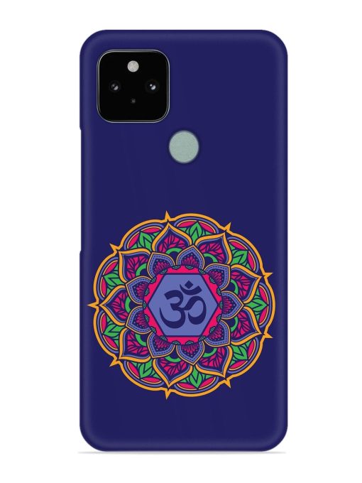 Om Mandala Art Blue Snap Case for Google Pixel 5 Zapvi