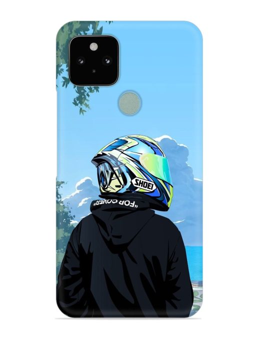 Rider With Helmet Snap Case for Google Pixel 5 Zapvi