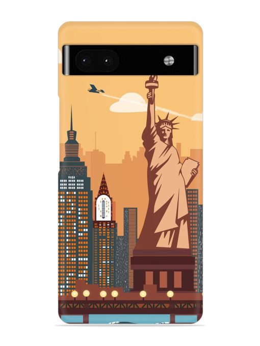 New York Statue Of Liberty Architectural Scenery Snap Case for Google Pixel 6A Zapvi