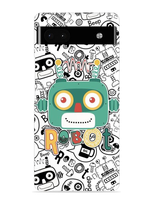 Robot Modern Seamless Pattern Snap Case for Google Pixel 6A Zapvi