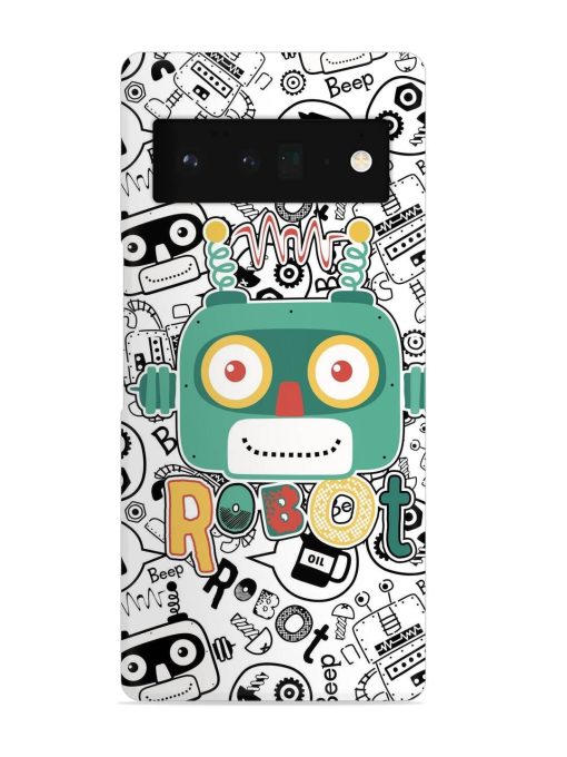 Robot Modern Seamless Pattern Snap Case for Google Pixel 6 Pro Zapvi