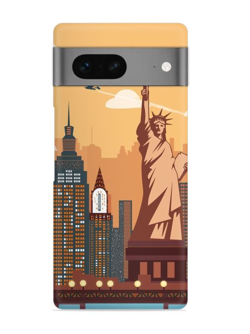 New York Statue Of Liberty Architectural Scenery Snap Case for Google Pixel 7 Zapvi