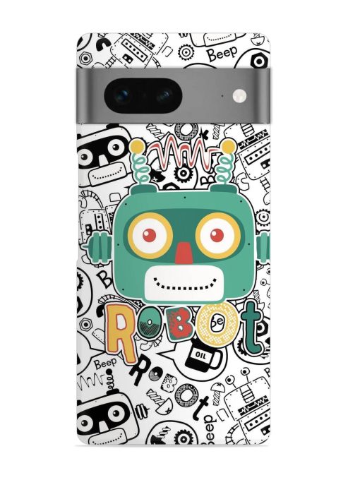 Robot Modern Seamless Pattern Snap Case for Google Pixel 7 Zapvi