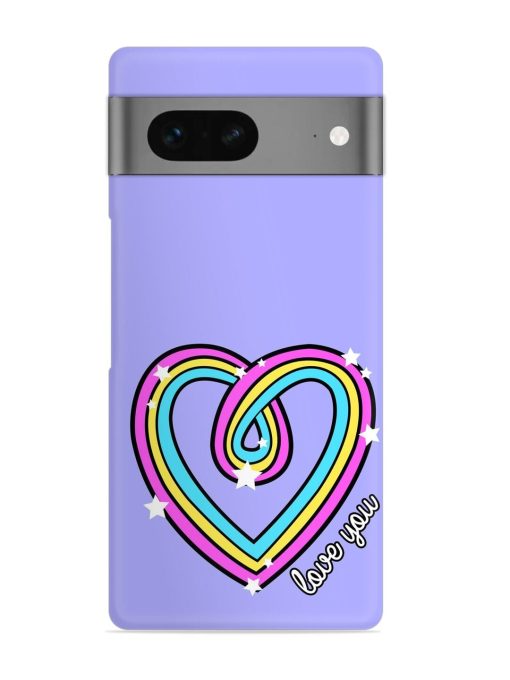 Colorful Rainbow Heart Snap Case for Google Pixel 7